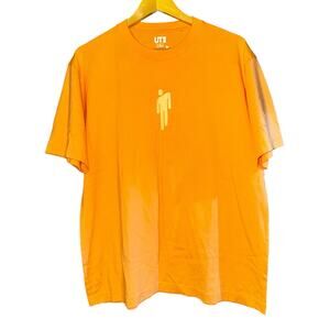Uniqlo Billie Eilish Takashi Murakami Peach Logo Tee Shirt Orange Sz Medium